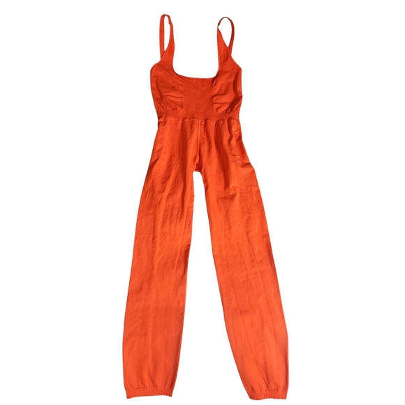 FP Movement Good Karma Stretchy Jumpsuit Hot Watermelon Pink Activewear M/L NWOT - Picture 4 of 6